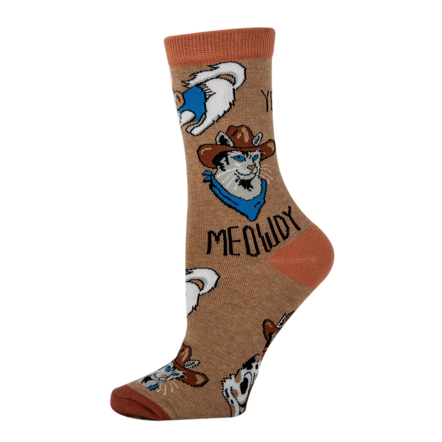 Meowdy | Women's Western Novelty Cotton Crew Socks