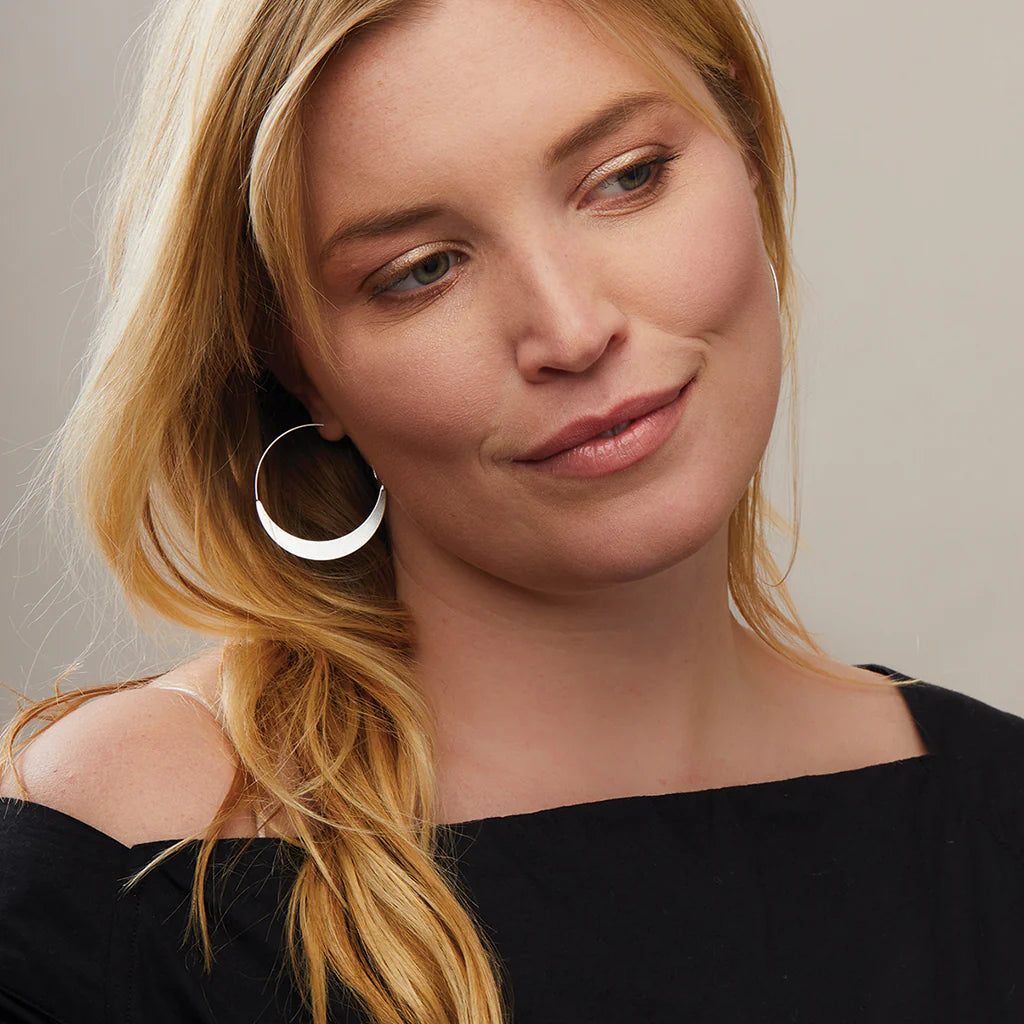 Crescent Hoop Sterling Silver - Refined Earring Collection