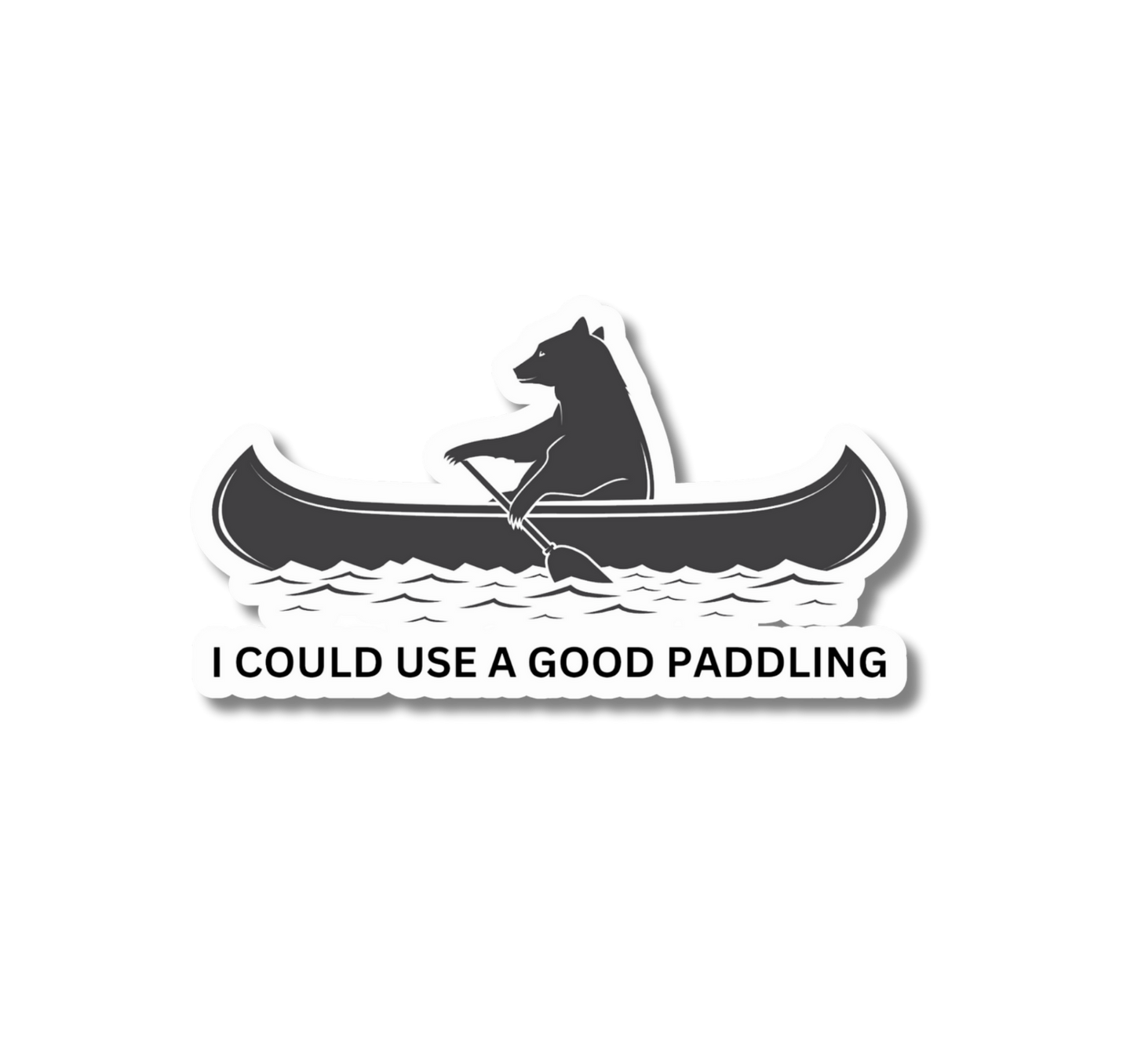 Could Use a Good Paddling Bear Canoeing Sticker