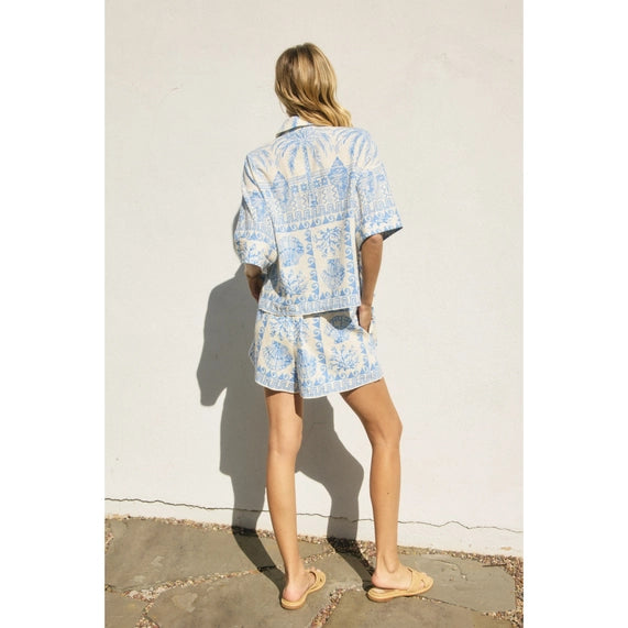 Seascape Relaxed Shirt and Shorts Set