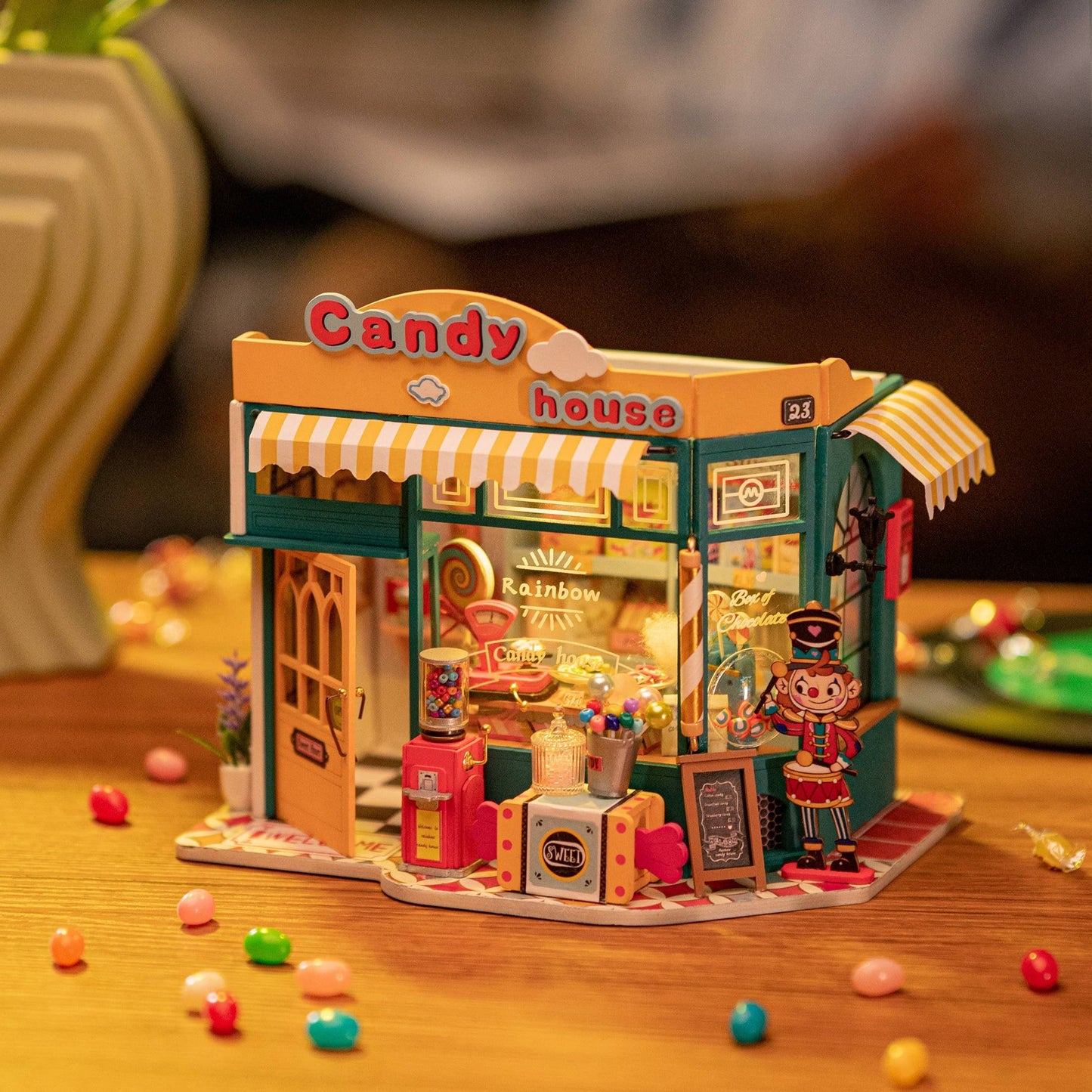 DIY Miniature Model Kit: Rainbow Candy House
