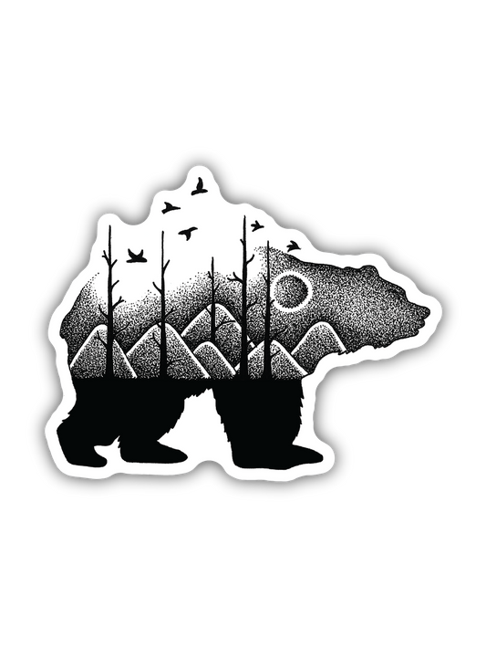 Bear Mountain Scene Sticker