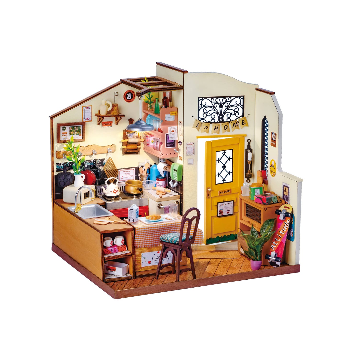 DIY Miniature Model Kit: Cozy Kitchen