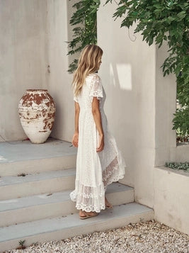 Snow White Lace Angel Maxi Dress