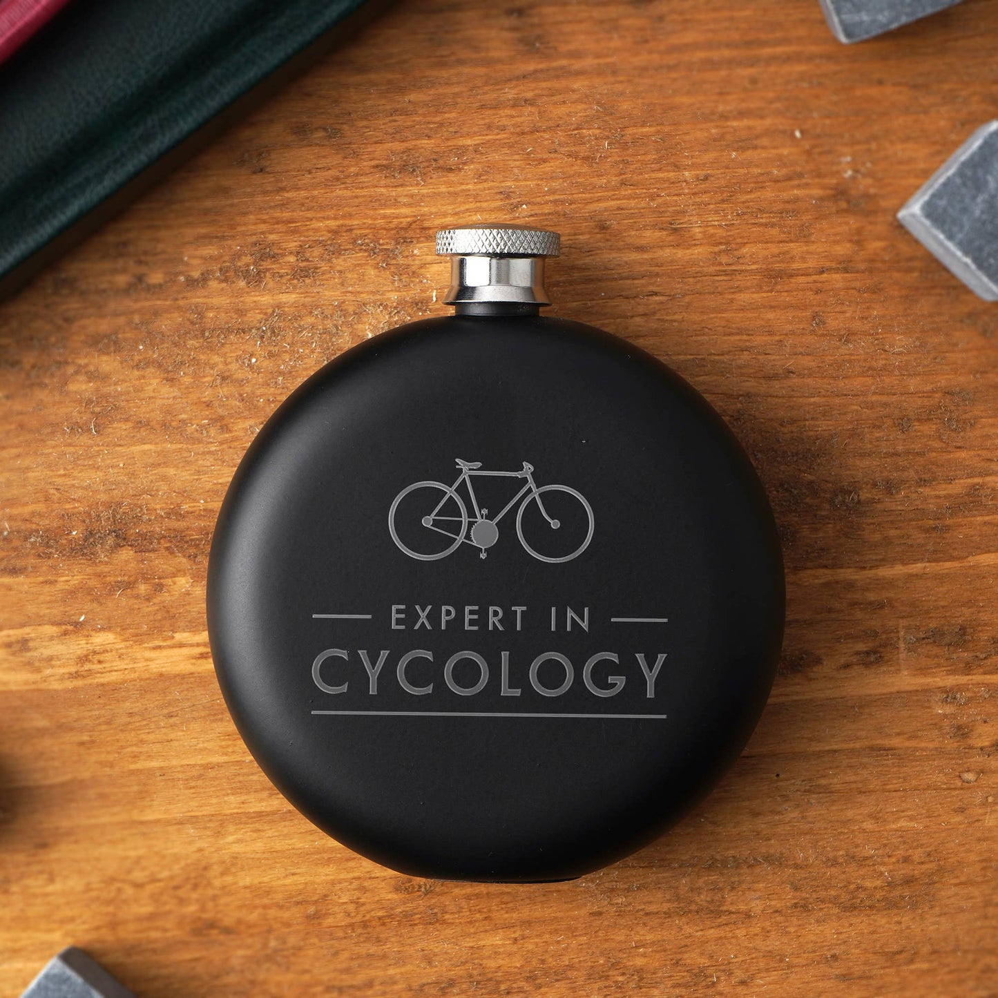 Expert In Cycology Hip Flask | Black
