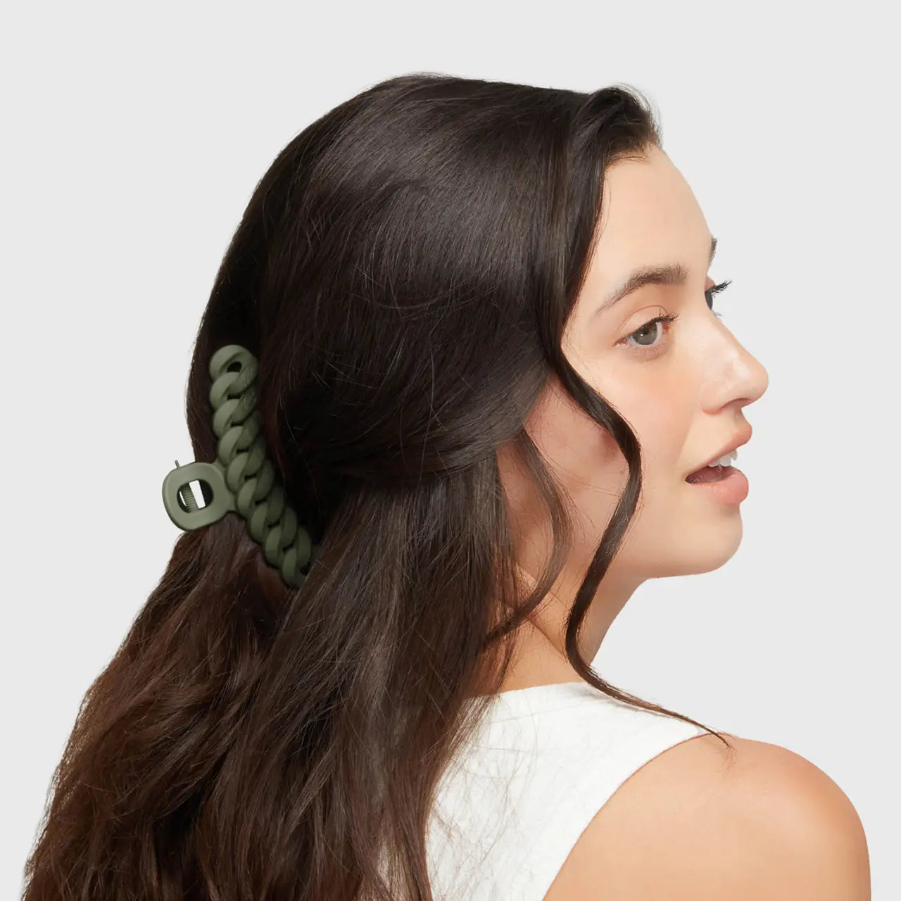 Eco-Friendly Chain Claw Clip 3pc Set - Black/Moss