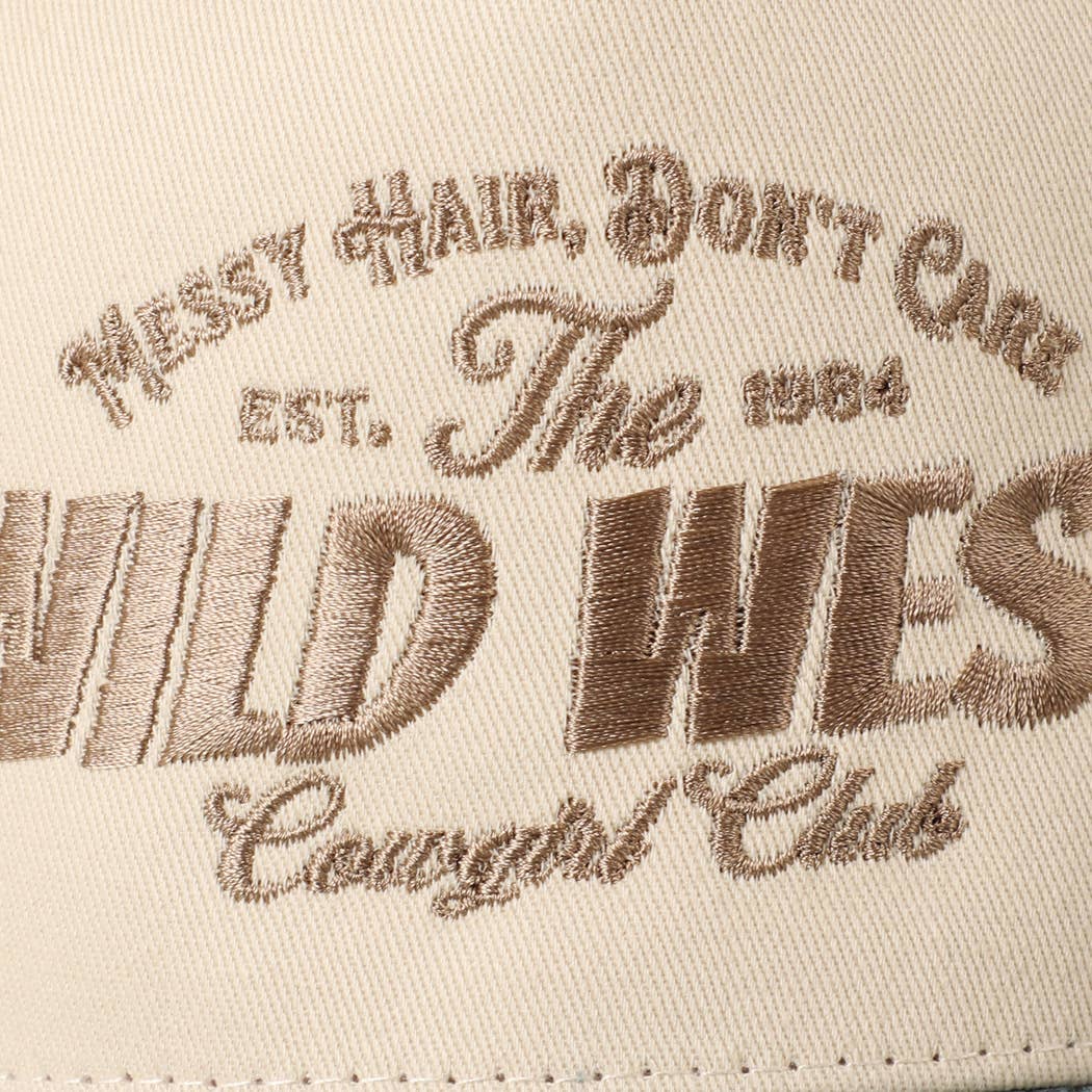 Messy Hair Wild West Cowgirl Club Embroidery Hat
