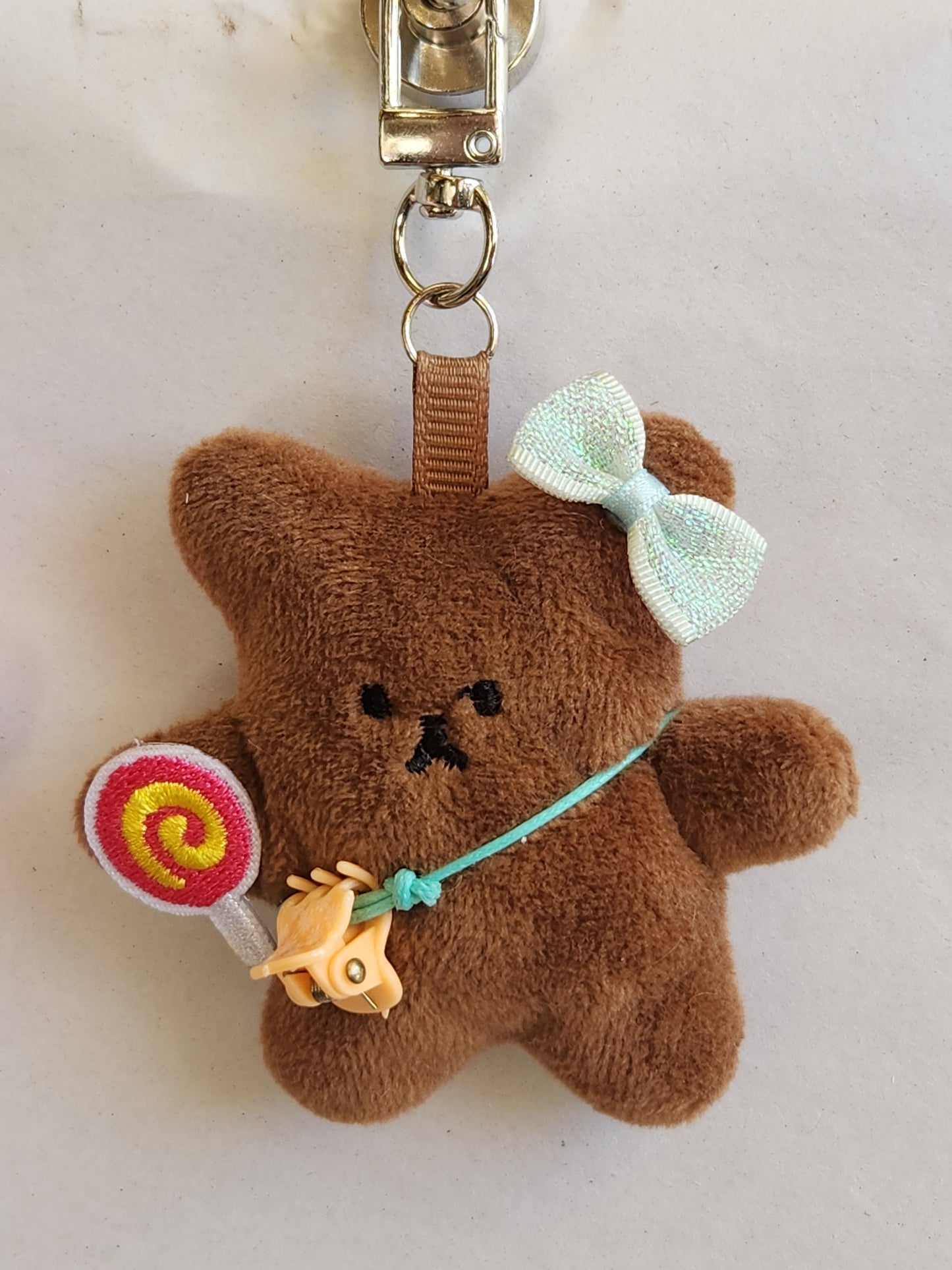 Teddy Bear With Lollipop Keychain