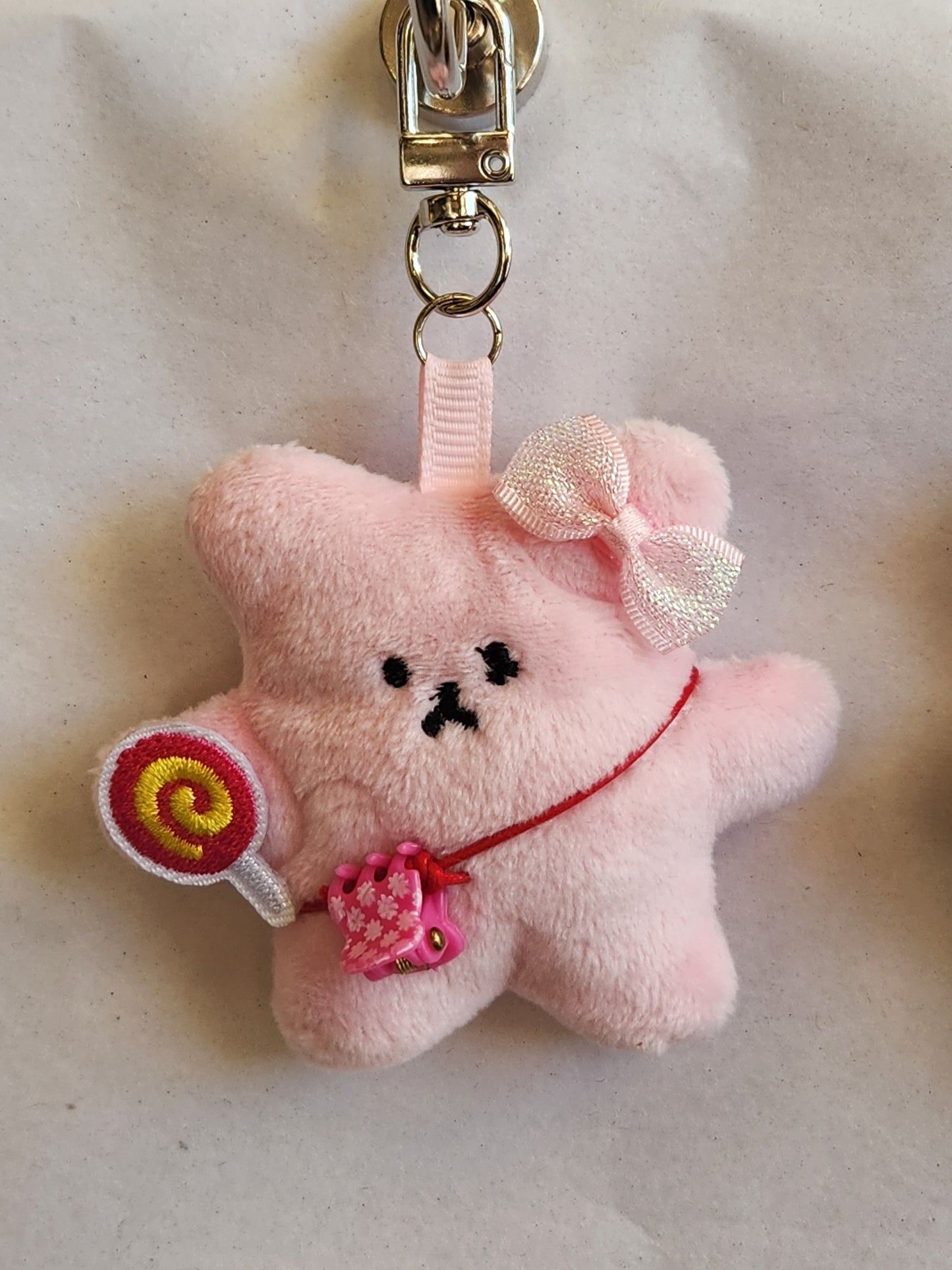 Teddy Bear With Lollipop Keychain