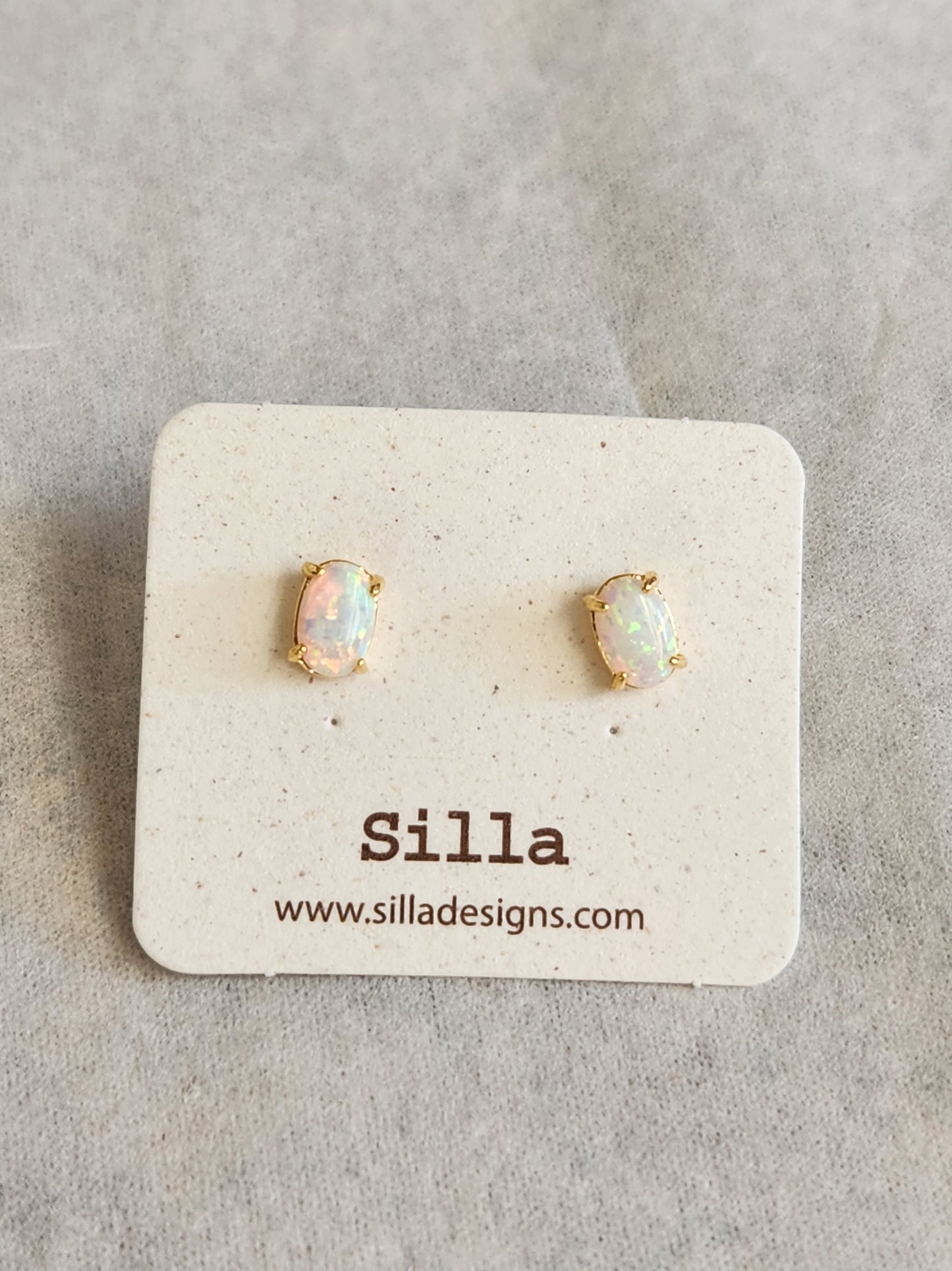 Small Opal Stud Earring