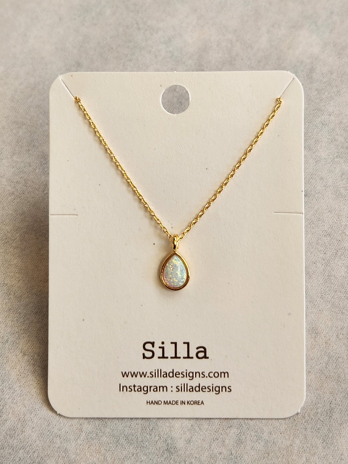 Opal Teardrop Necklace