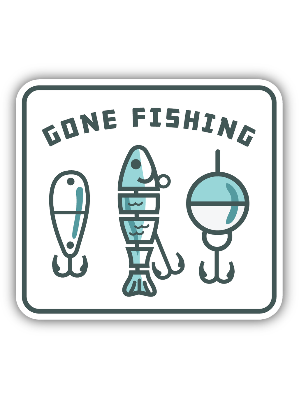 Gone Fishing Lures Sticker