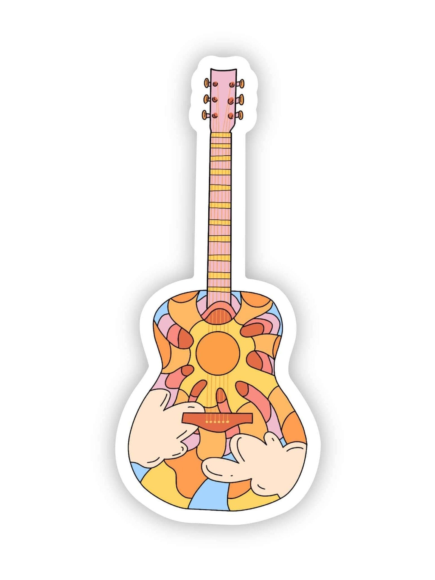Colorful Acoustic Guitar Sticker