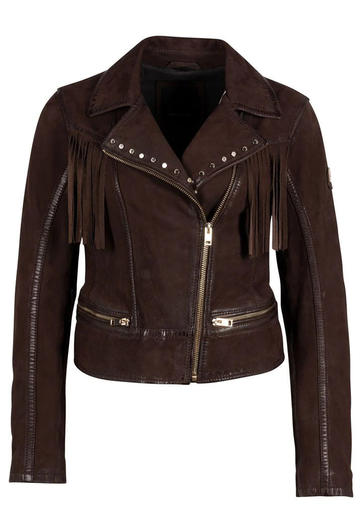 Fanny Leather Jacket, Dark Brown