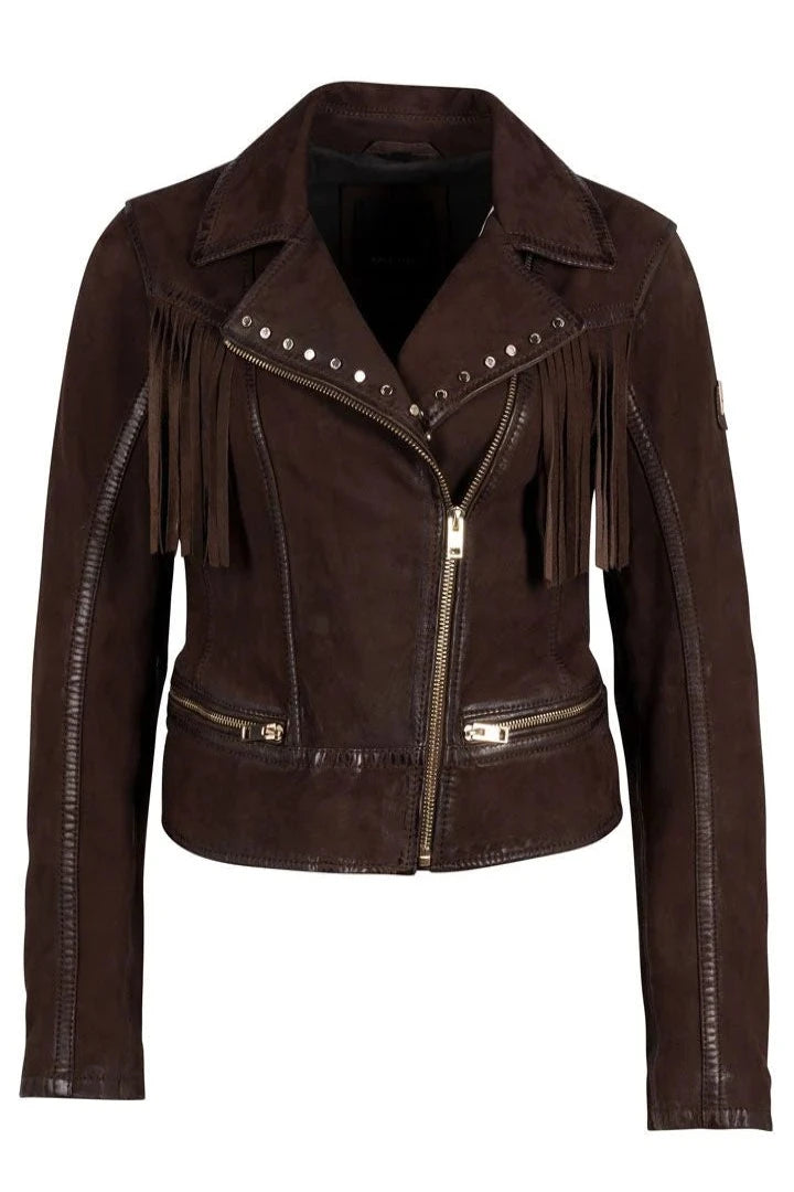 Fanny Leather Jacket, Dark Brown