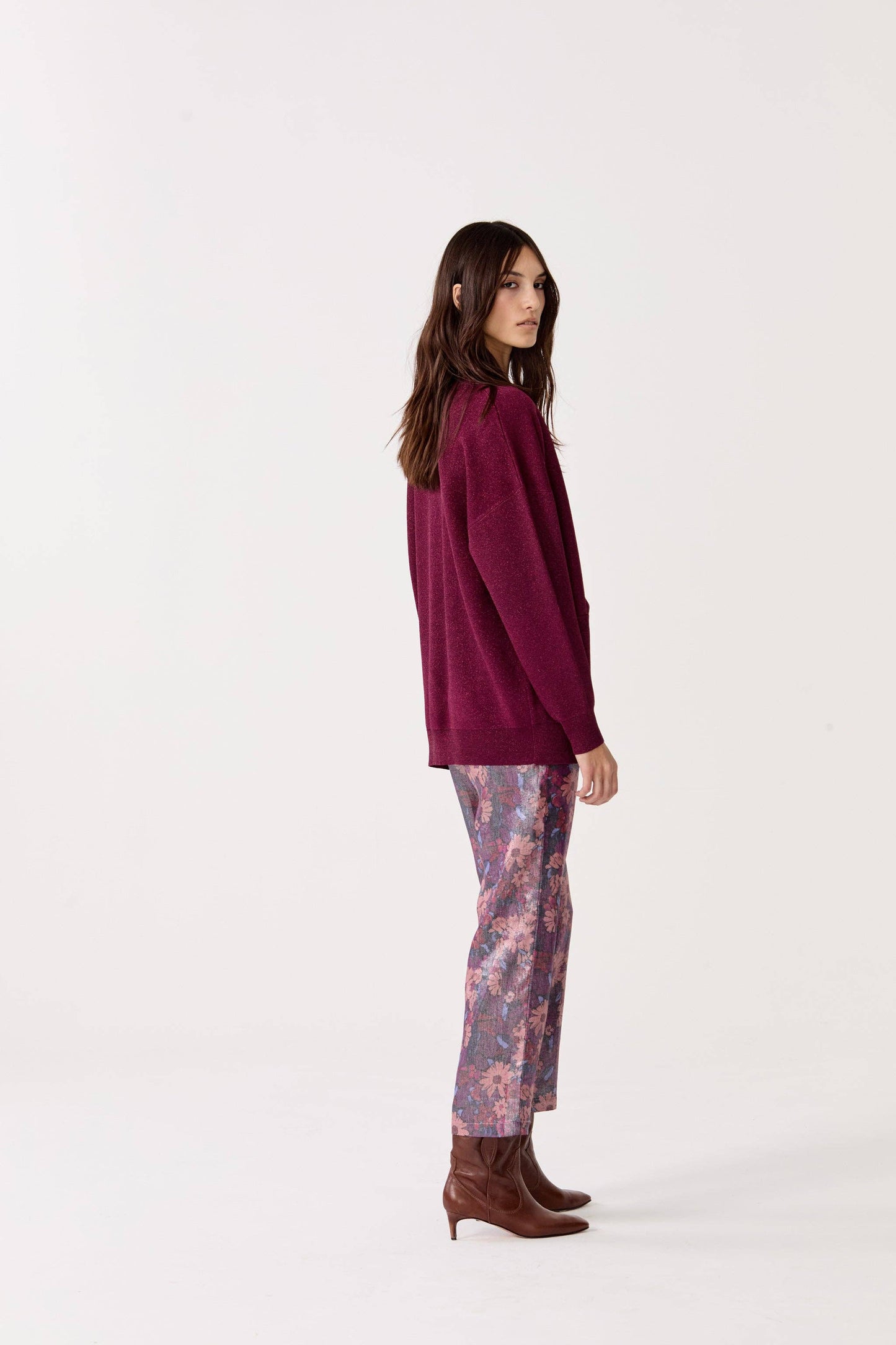 Aspen Lurex Cardigan | Rosso
