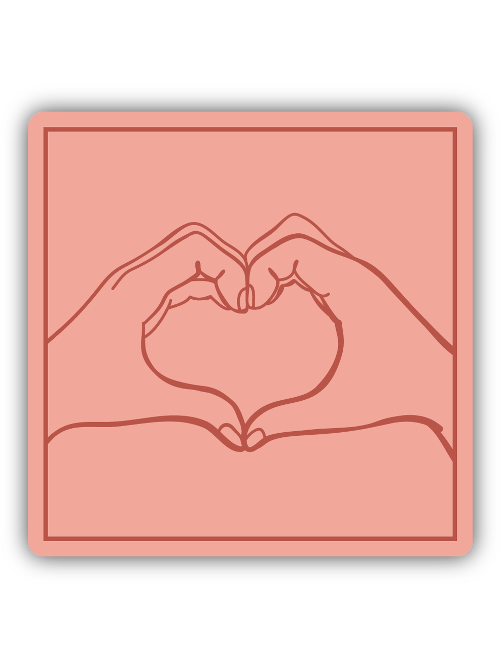 Heart Hands Square Sticker