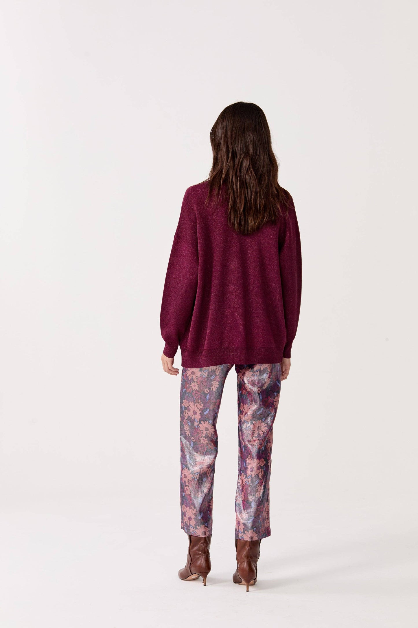 Aspen Lurex Cardigan | Rosso