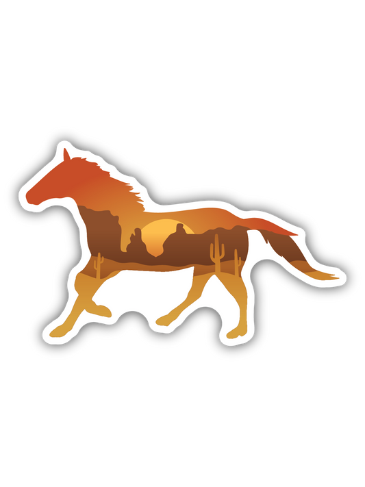 Desert Scene Horse Sticker