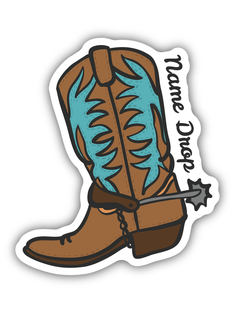 Cowboy Boot Sketch Sticker