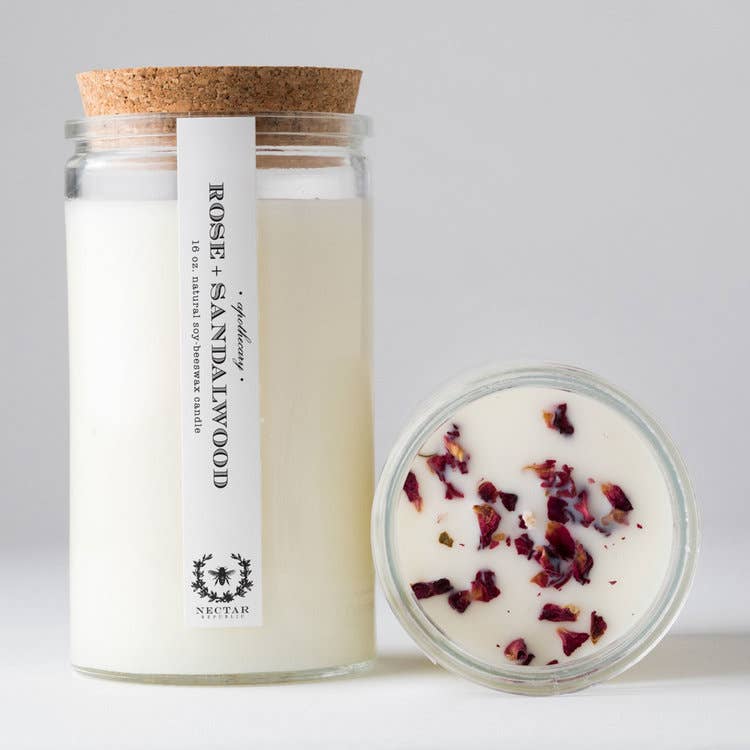 Rose Sandalwood : Apothecary Candle ( Grounding Spring )