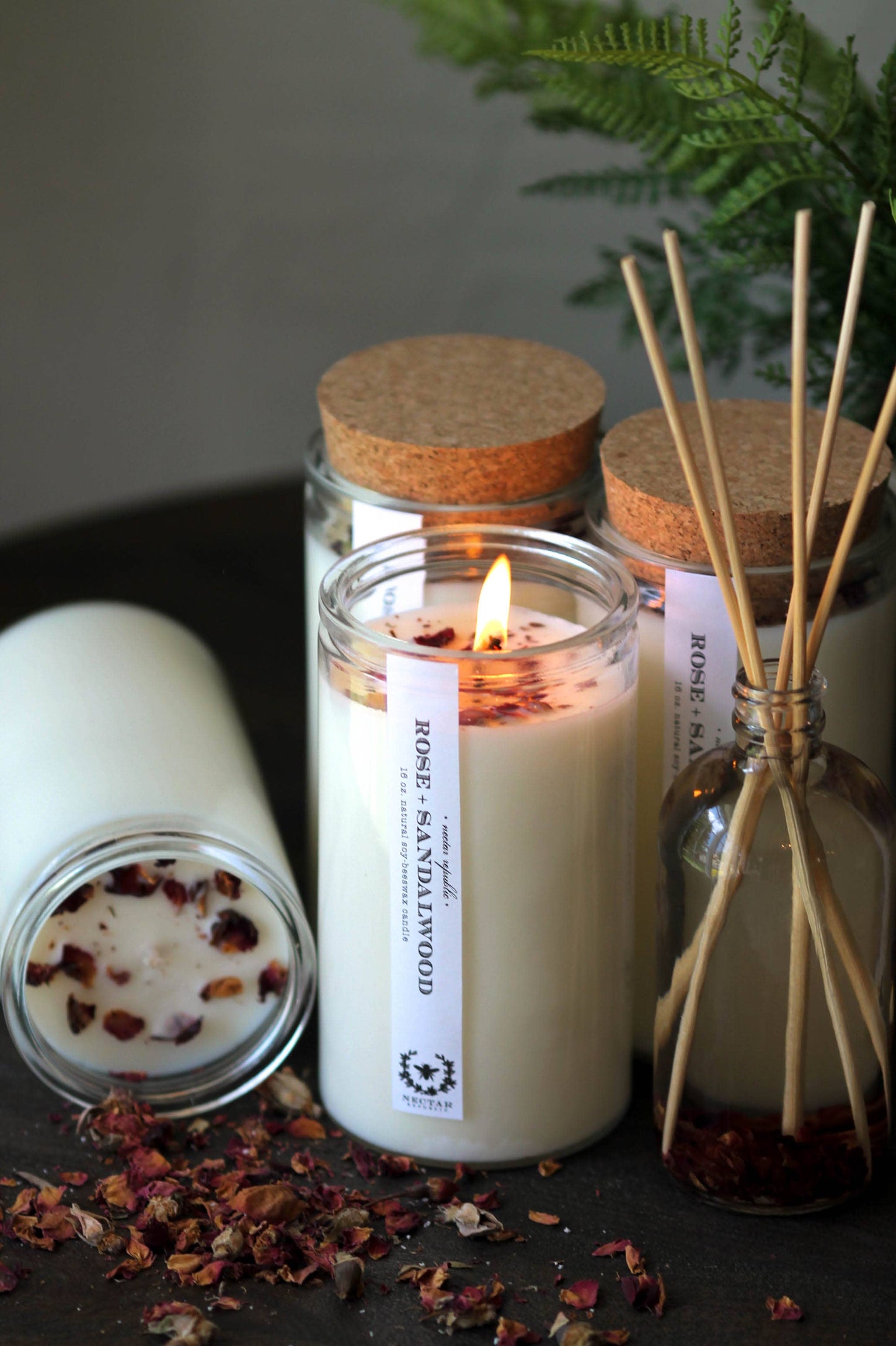 Rose Sandalwood : Apothecary Candle ( Grounding Spring )