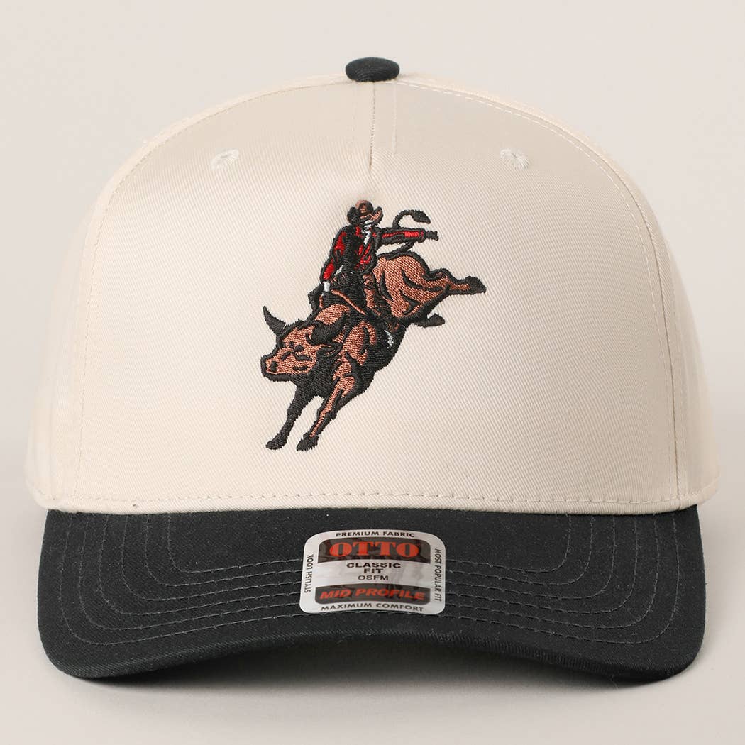 Rodeo Bull Rider Embroidered Trucker Hat