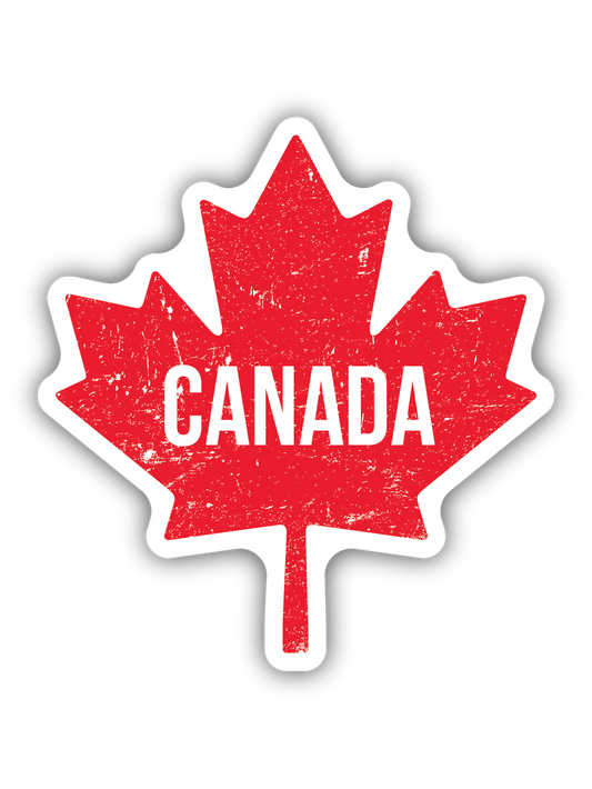 Red Canada Leaf Sticker