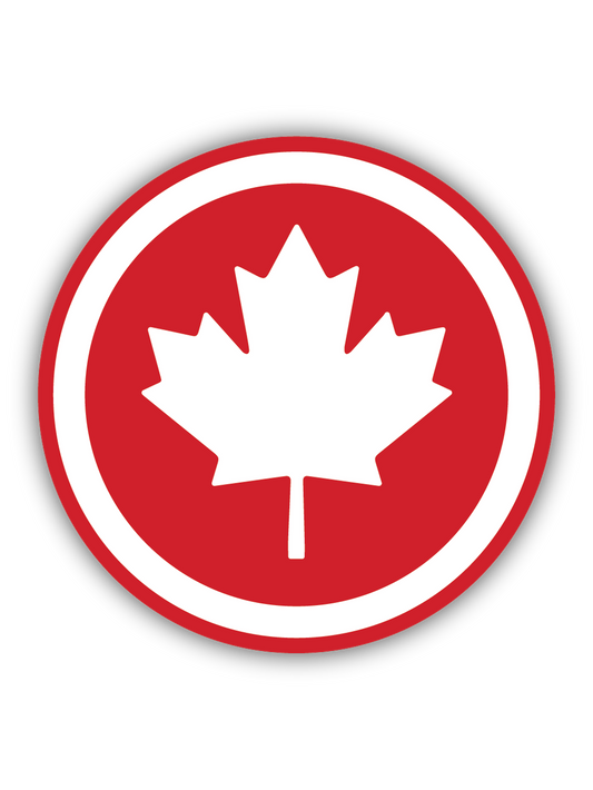 Canada Leaf Circle Sticker