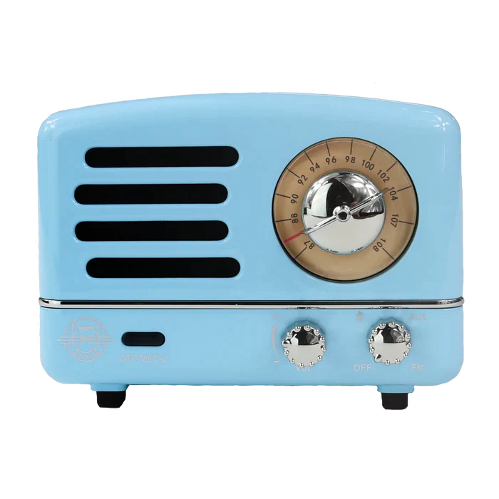 Metal Bluetooth & FM Radio Speaker - Blue