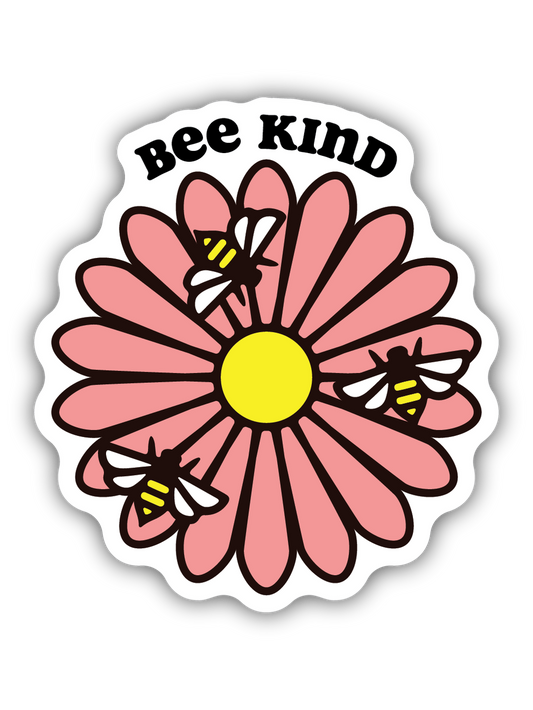 Bee Kind Flower Sticker