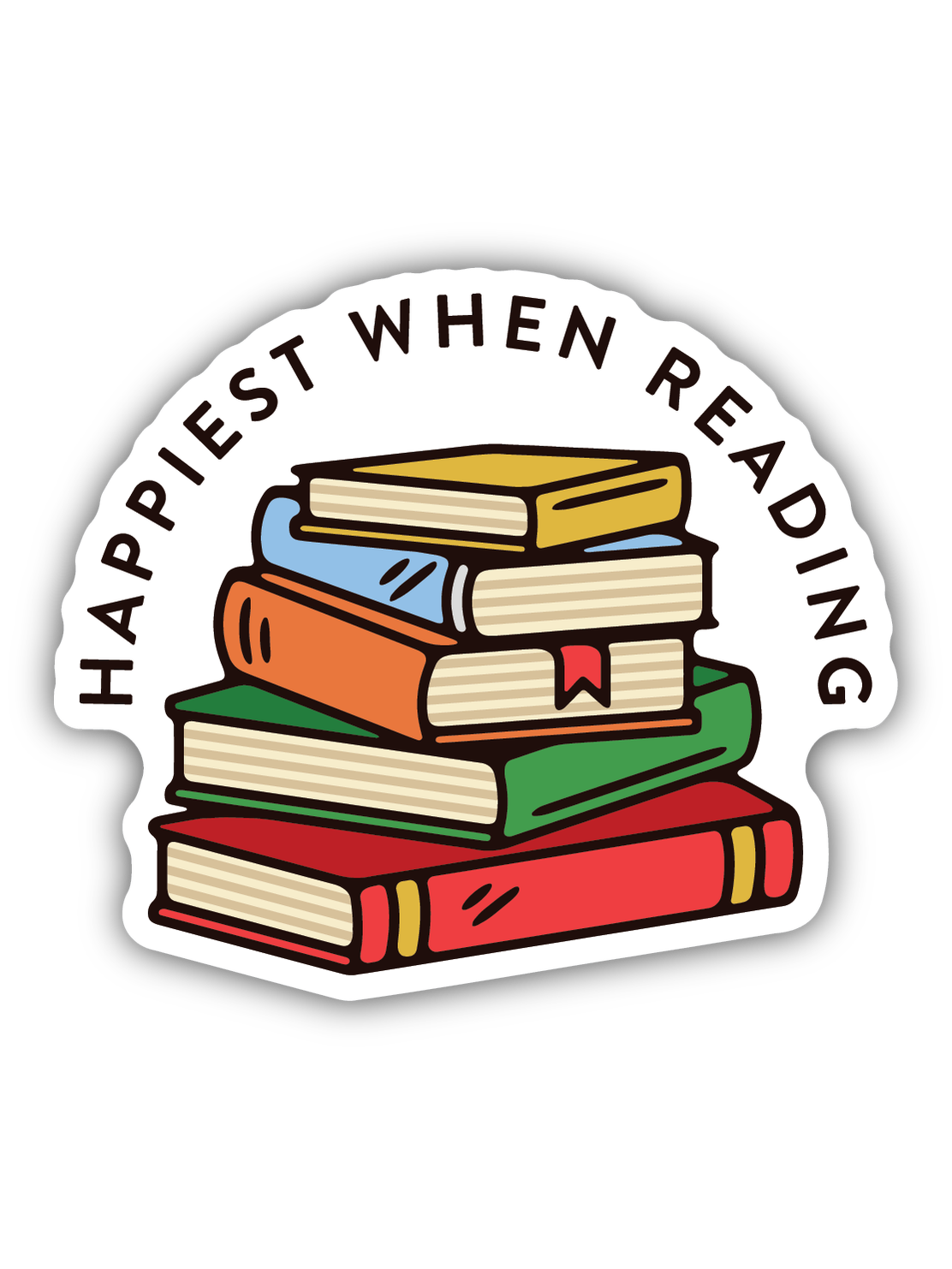 Happiest When Reading Sticker