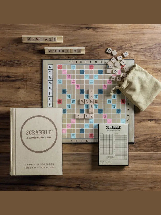 WS Game Company Scrabble Vintage Bookshelf Edition
