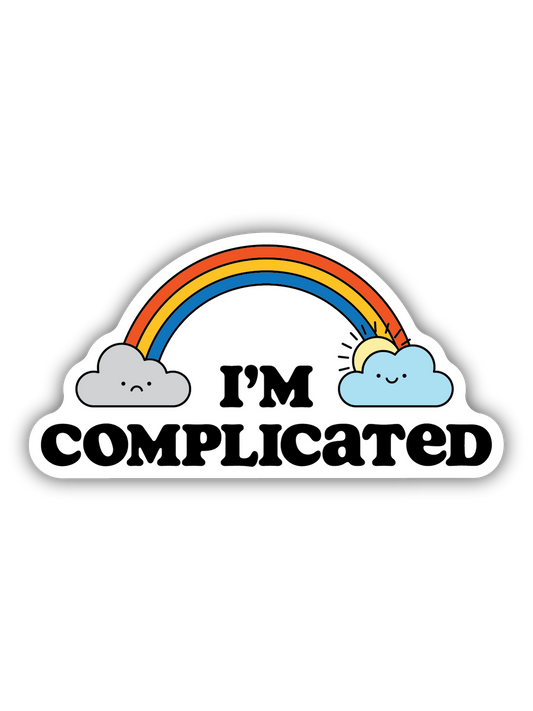 I'm Complicated Rainbow & Clouds Sticker