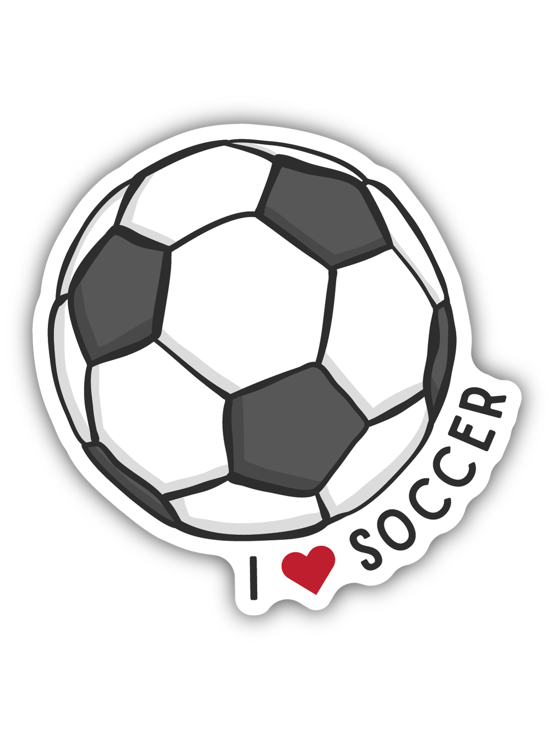 I Love Soccer Sticker