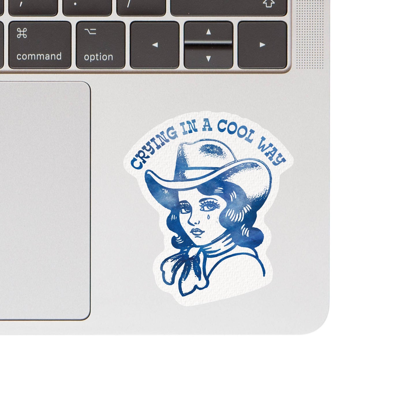 Crying Cowgirl Retro Western High Quality Vinyl Sticker
