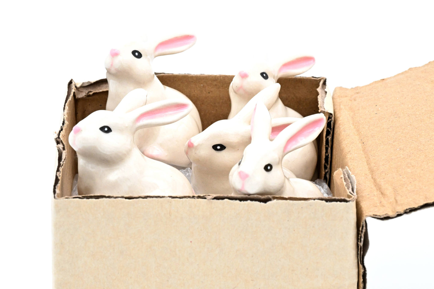 Miniature Ceramic Tiny Small White Rabbits | Individual