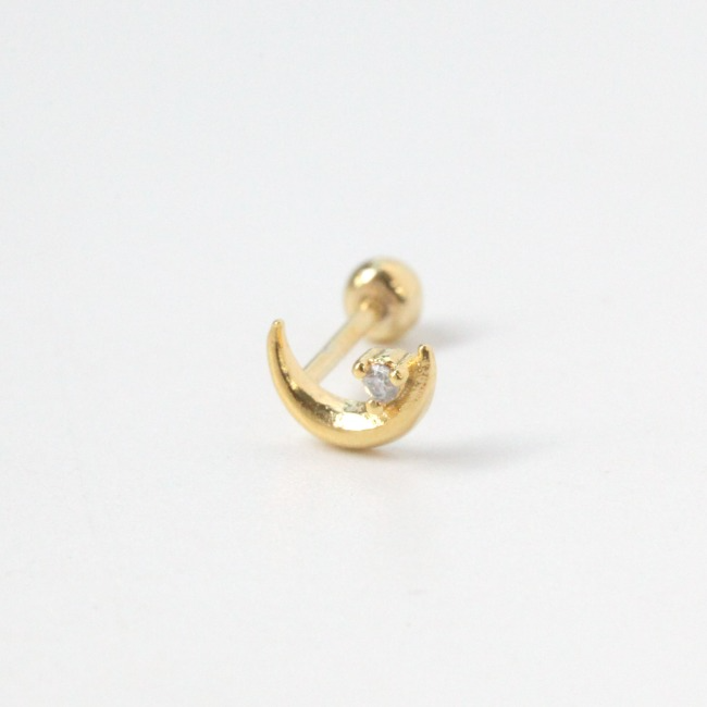 Tiny Moon Beam Screw Back Earring