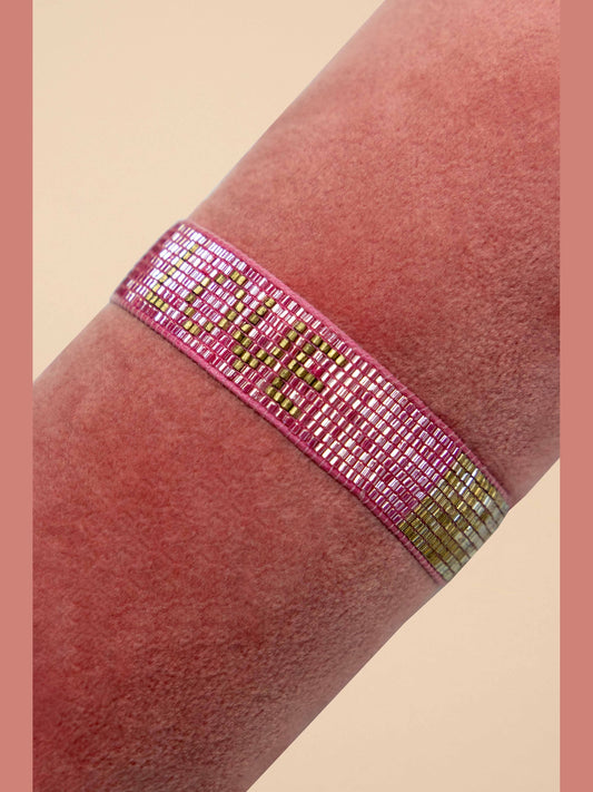 Beaded Bracelet Medium - Pink Love