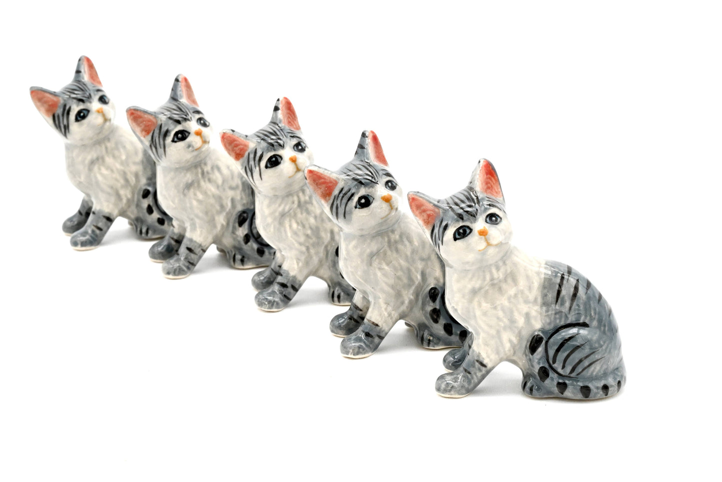 Miniature Ceramic Tiny Tabby Cat | Individual