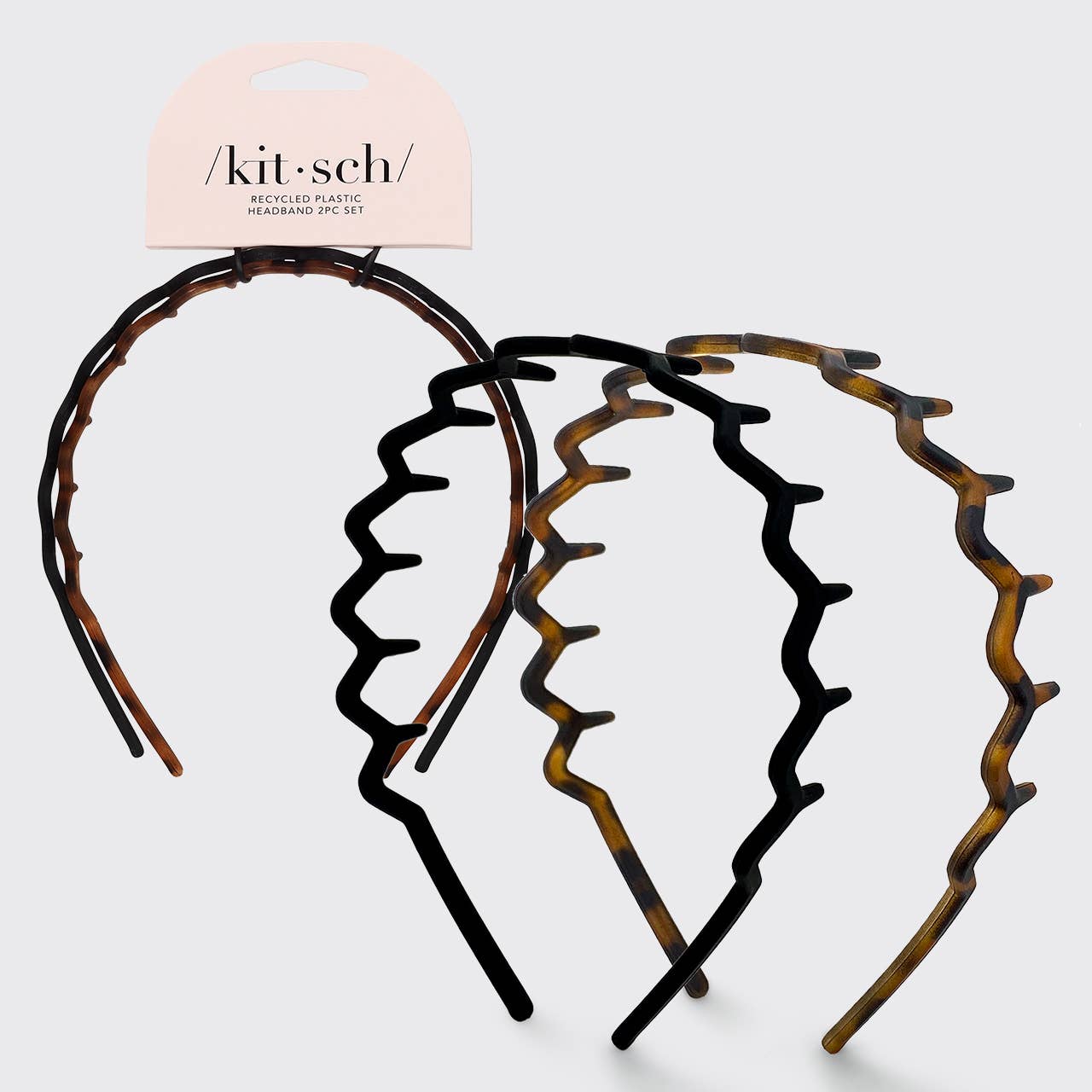 Zig Zag Headband 2pc | Black + Tort