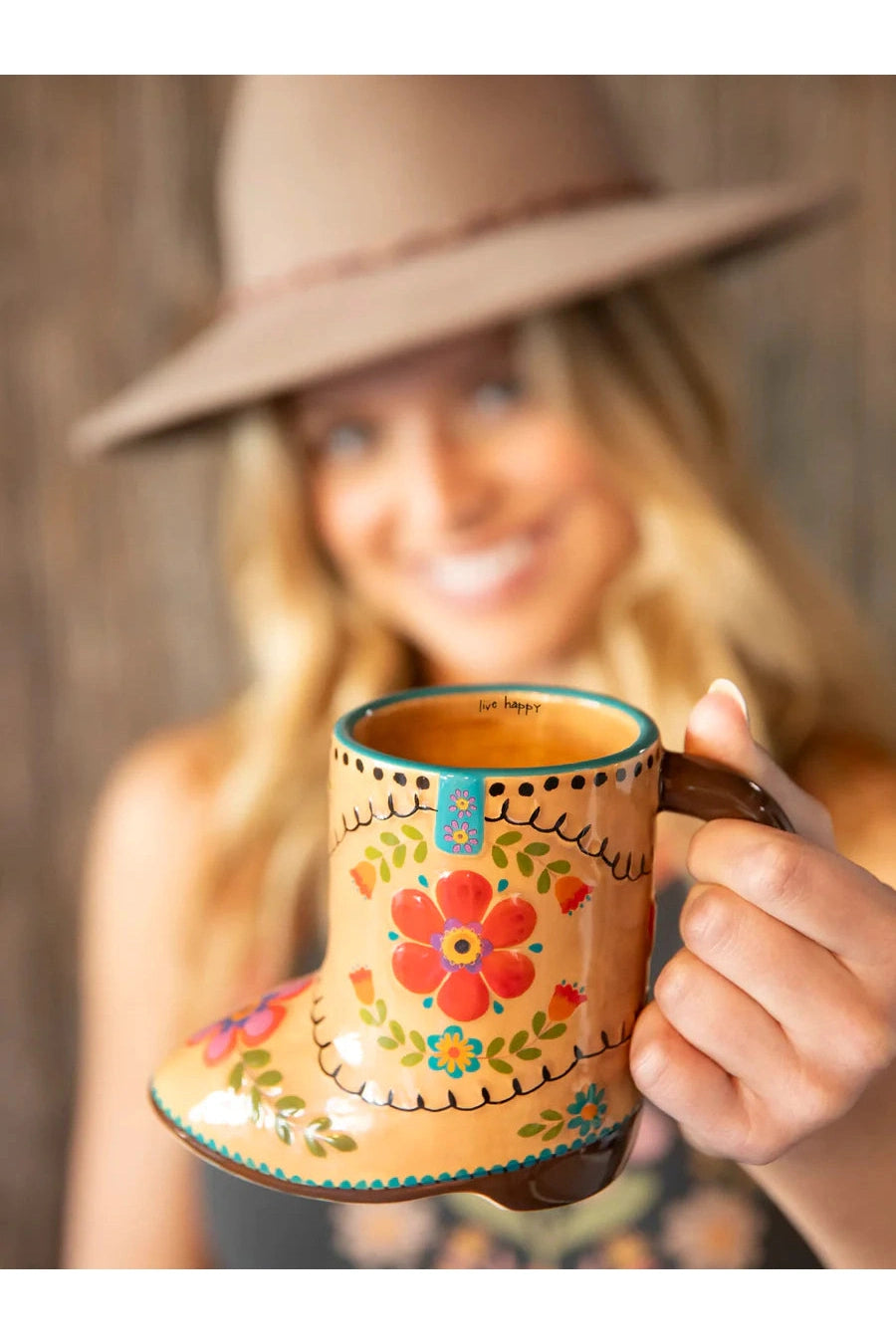 Folk Art Coffee Mug - Cowboy Boot
