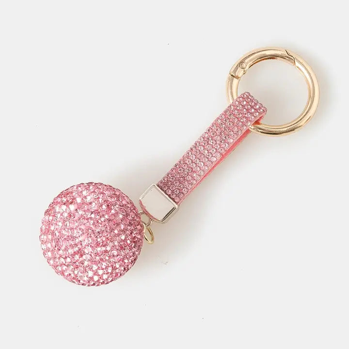 Pave Sphere and Tag Bag Charm