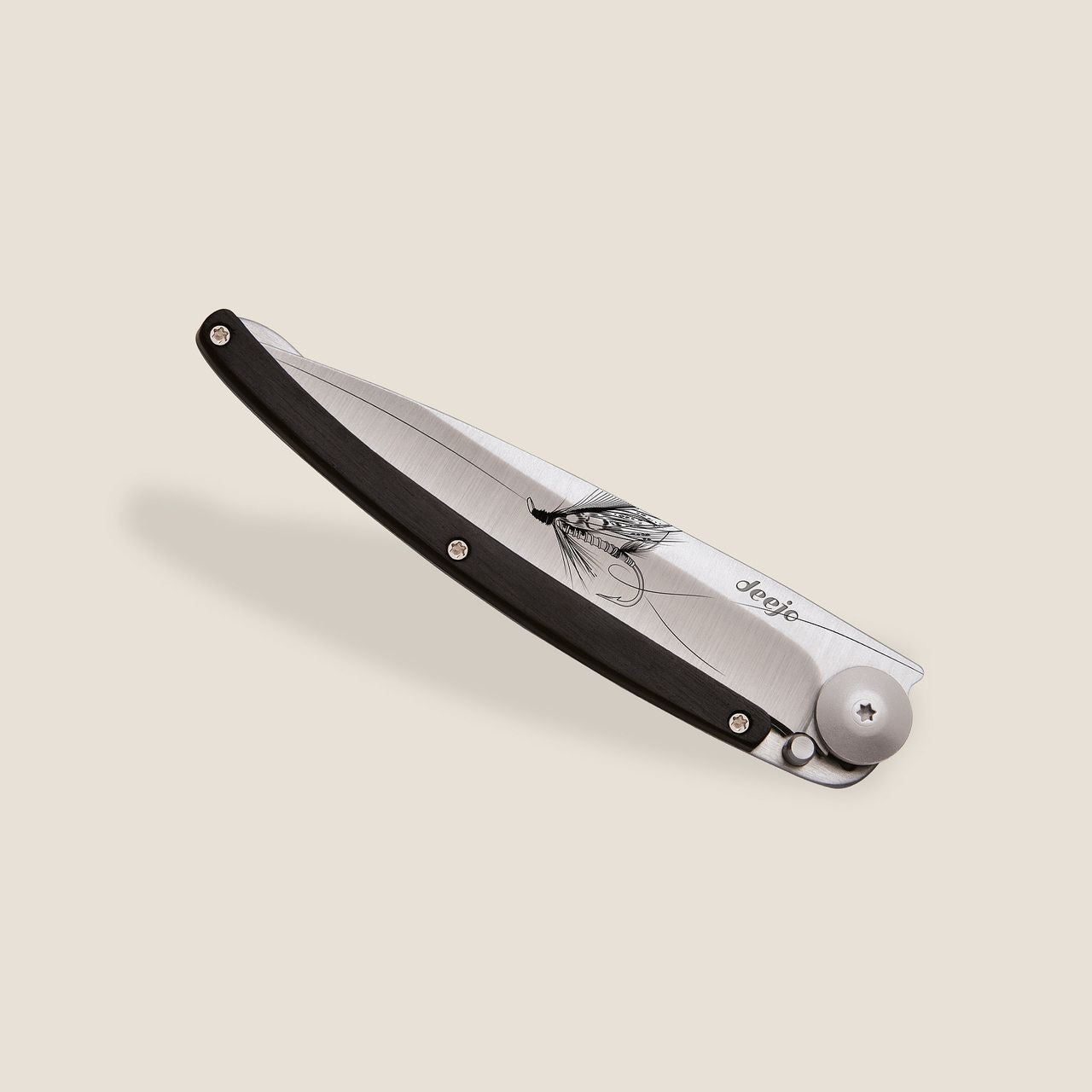 Deejo 37G Ebony Wood / Silver Wilkinson Pocket Knife