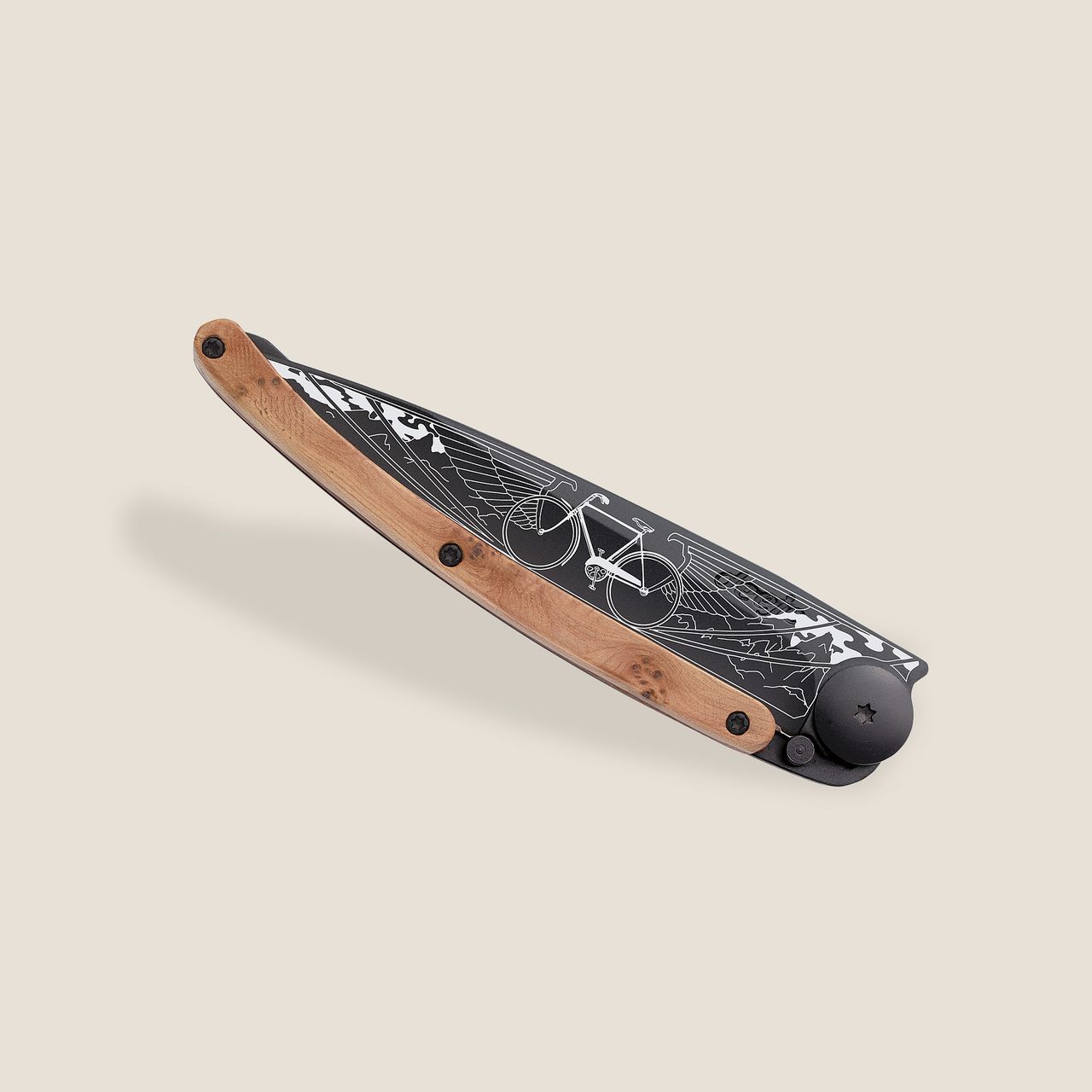 Deejo 37G Juniper Wood / Bicycle Pocket Knife