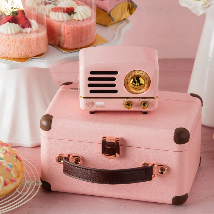 Metal Bluetooth & FM Radio Speaker - Pink