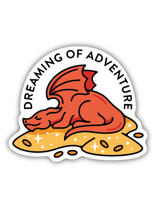 Dreaming Of Adventure Sleeping Dragon Sticker