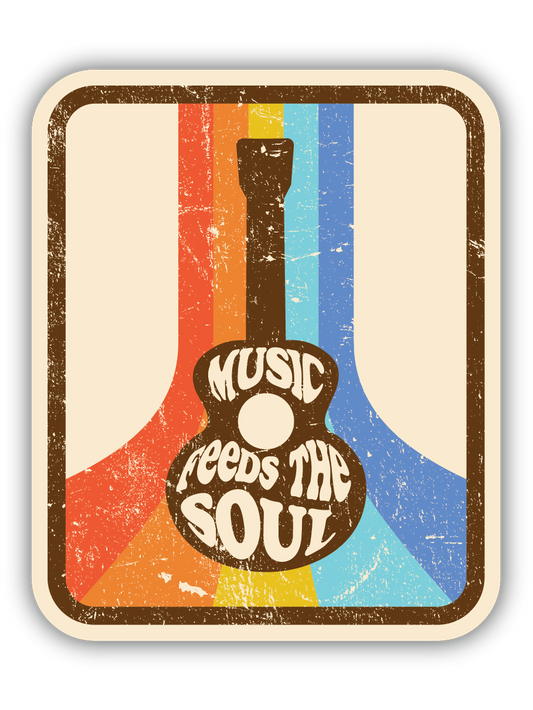 Music Feeds The Soul Guitar Sticker