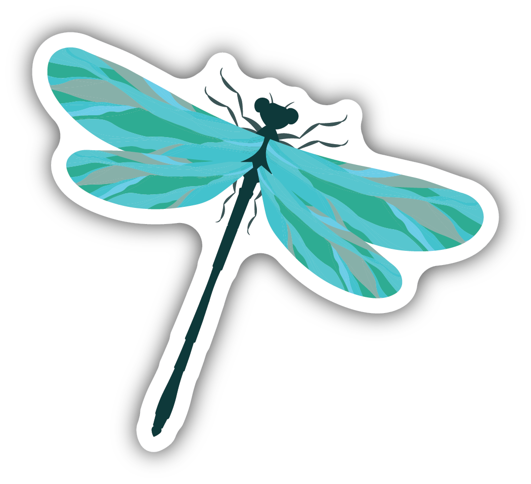 Teal Dragonfly Sticker