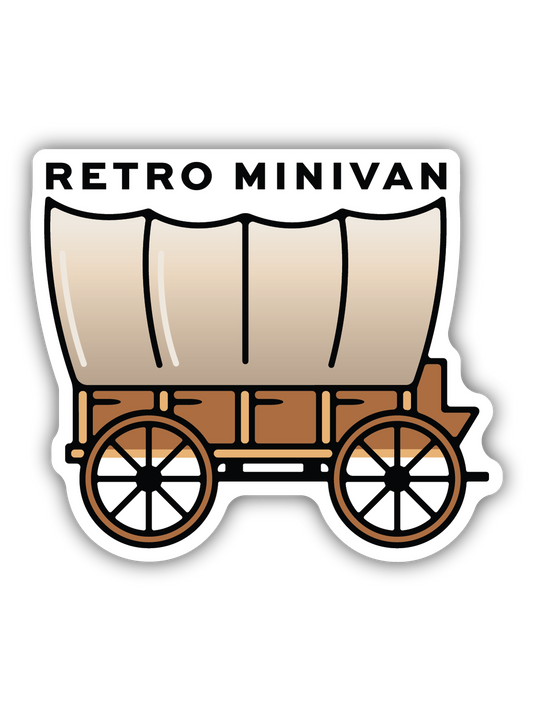 Retro Minivan Covered Wagon Sticker
